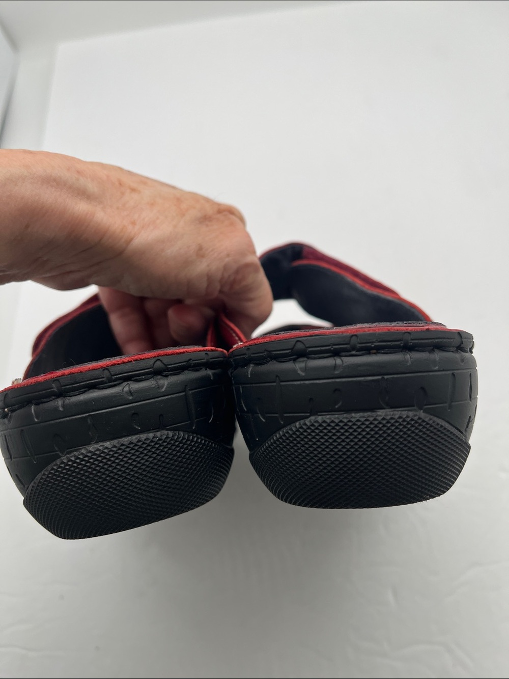 Propet June Slide Sandals Straps Velcro Women 7.5 Red Support Comfort Casual - Picture 7 of 11